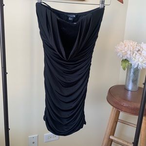 Forever21 black ruched sequin mini dress